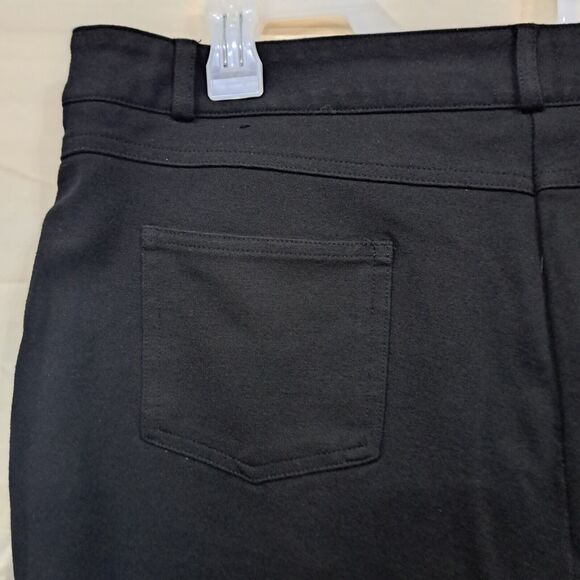 SOHO Apparel Ltd Women 14 Stretch Straight Leg Black Zip Pants 2 Rear Pockets - Picture 10 of 14